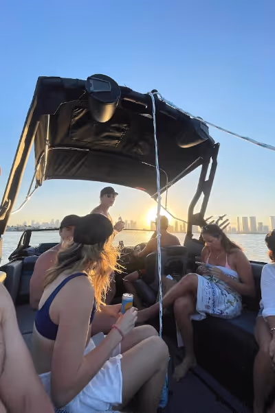Sunset drinks on the boat